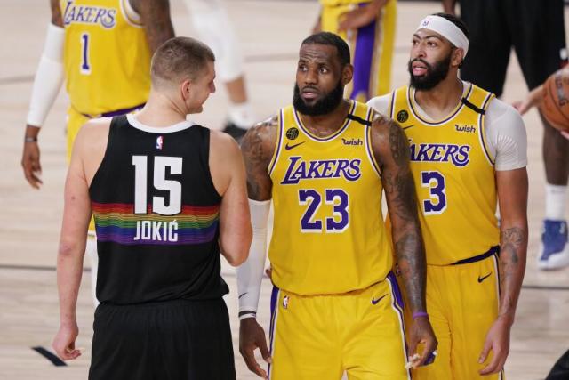 LeBron James pulls up to the Lakers vs Nuggets season-opener with