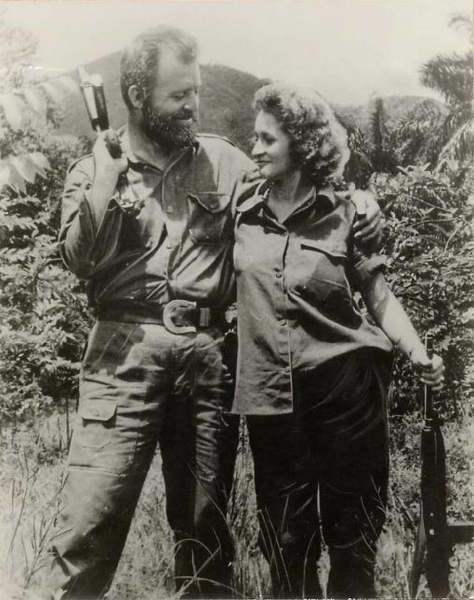 William Morgan and wife Olga in the mountains during the Cuban revolution.