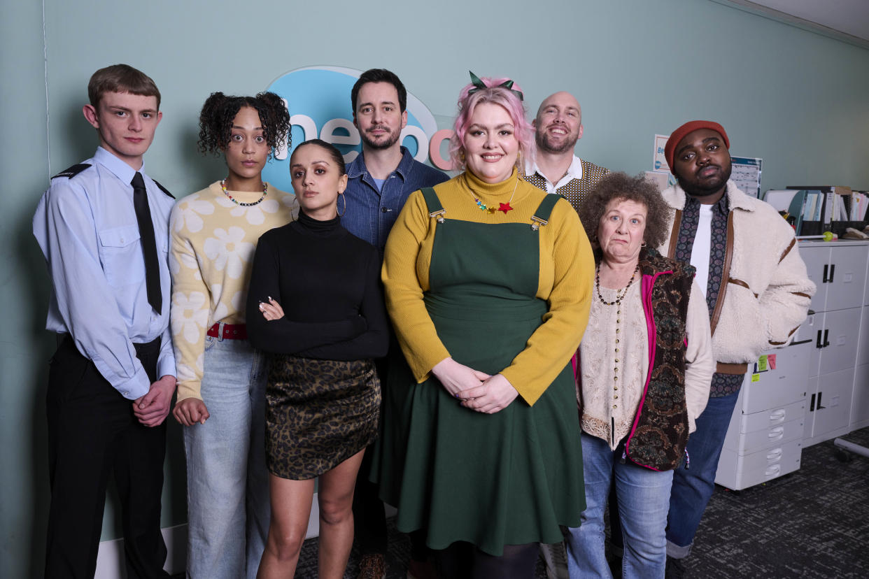  Ruby Speaking follows the Hellocom team: Craig (Dan Hiscox), Melons (Kiera Lester), Ellie (Amy-Leigh Hickman), Mark (Sam Swainsbury), Ruby (Jayde Adams), Tom (Joe Sims), Donna (Nicky Goldie) and Cameron (Jamal Franklin) . 