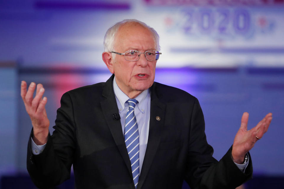 Democratic presidential candidate Bernie Sanders takes part in a Fox News Town Hall with co-moderators Bret Baier and Martha MacCallum in Detroit on March 9, 2020.&nbsp; (Photo: Lucas Jackson / Reuters)