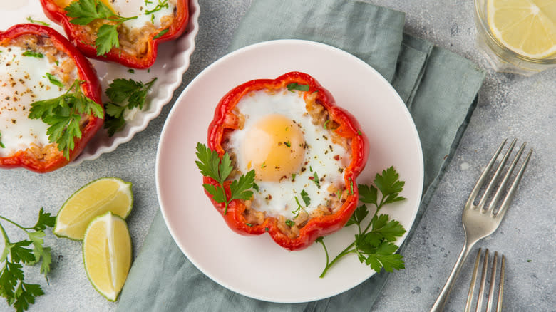 egg in bell pepper