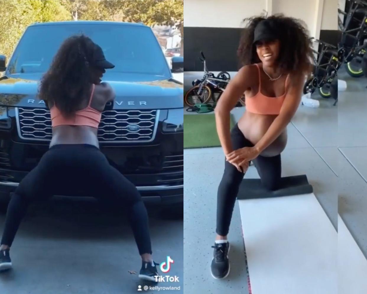 kelly rowland pregnant workout