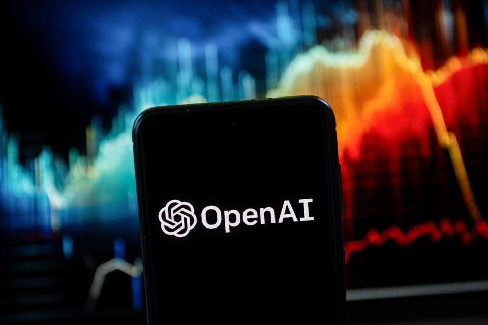 POLAND - 2023/10/24: In this photo illustration an generative AI OpenAI Chat GPT logo seen displayed on a smartphone. (Photo Illustration by Mateusz Slodkowski/SOPA Images/LightRocket via Getty Images)