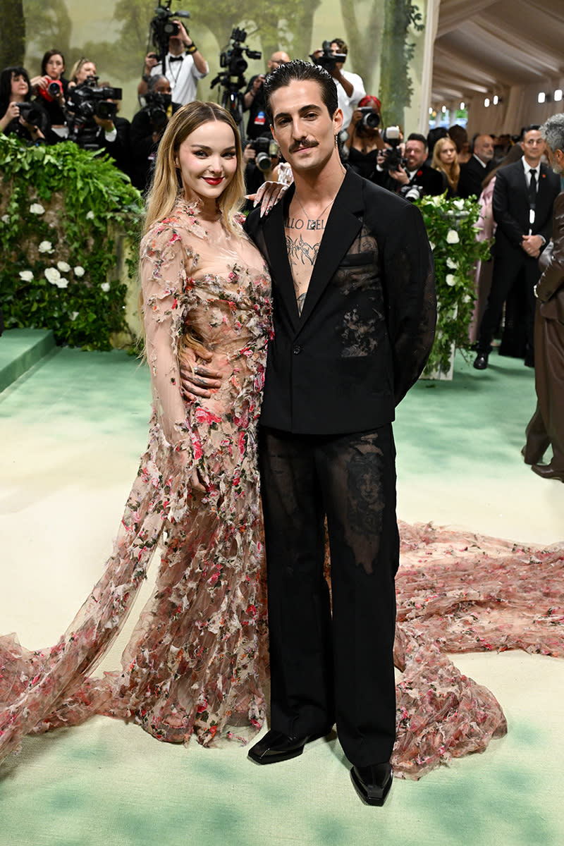 Dove Cameron and Damiano David at the 2024 Met Gala: "Sleeping Beauties: Reawakening Fashion" held at The Metropolitan Museum of Art on May 6, 2024 in New York City.