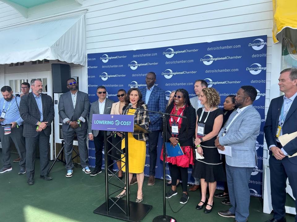 Gov. Gretchen Whitmer announces housing and energy initiatives during the Mackinac Policy Conference May 29, 2024.