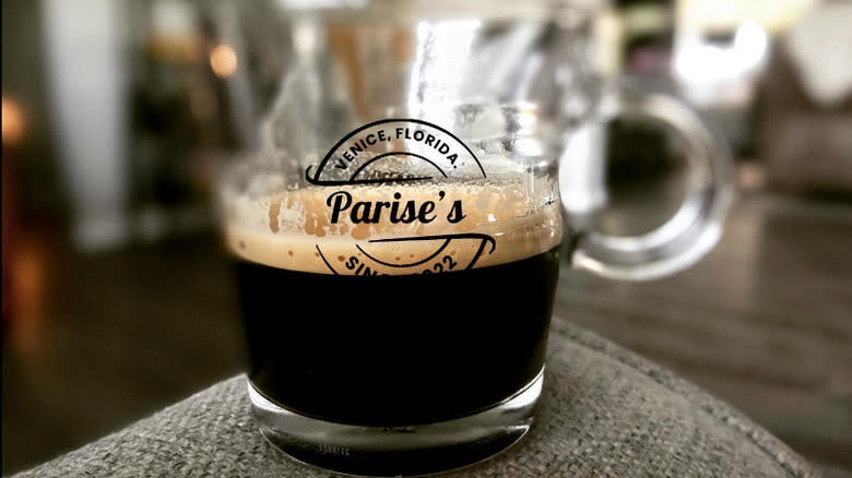 Parise glass mug black coffee