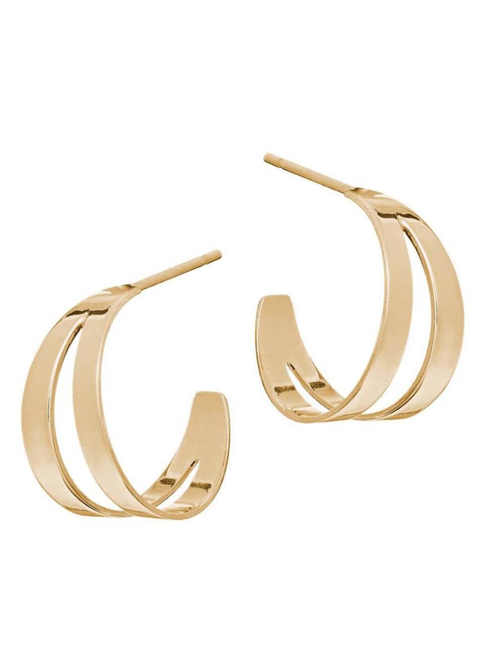 "These hoop earrings are just so timeless and can pull any outfit together." —IH