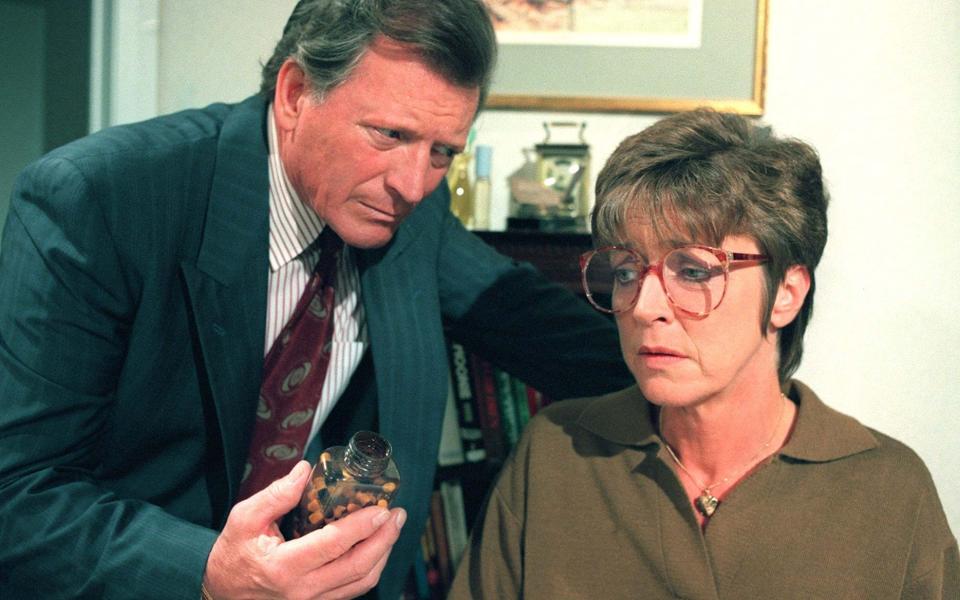 Mike Baldwin's feud with Ken Barlow reached its peak when Mike began an affair with Ken's wife Deidre (Anne Kirkbride) - Television Stills 