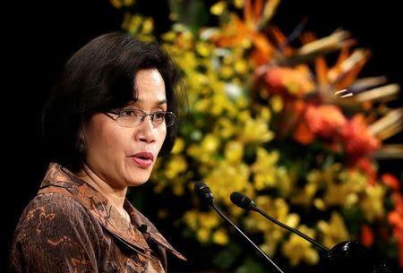 World Bank Managing Director Sri Mulyani Indrawati makes a speech at the International Conference on the Future of Asia in Tokyo May 24, 2013. REUTERS/Toru Hanai/File Photo