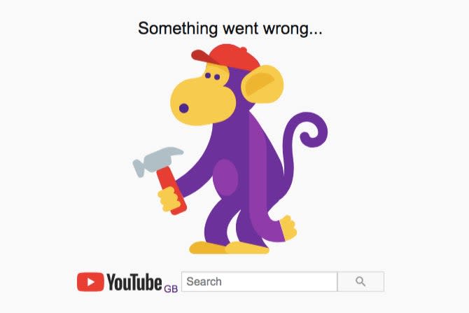 <p>An error message is now displaying on YouTube</p> (Youtube)