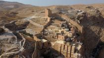 Vista del monasterio de Mar Saba cerca de Belén, Cisjordania, Palestina