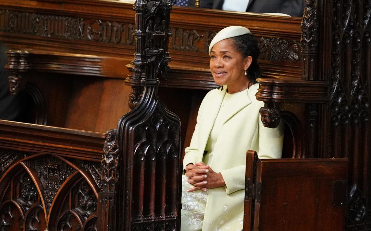 Doria Ragland takes her seat in St George's Chapel  - PA