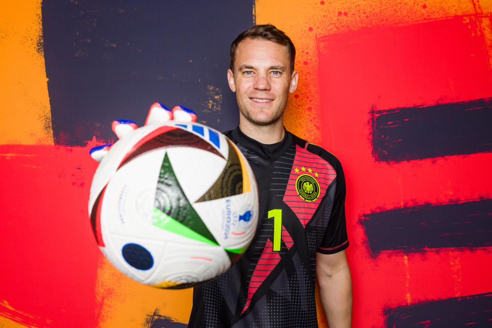 HERZOGENAURACH, GERMANY - JUNE 10: Manuel Neuer of Germany poses for a portrait during the Germany Portrait session ahead of the UEFA EURO 2024 Germany on June 10, 2024 in Herzogenaurach, Germany. (Photo by Boris Streubel - UEFA/UEFA via Getty Images)