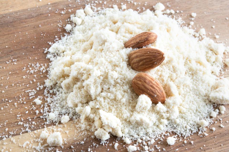 <p>Almond flour has a nutty taste and a course texture, which makes it an easy sub for bread crumbs. It's also gluten-free, so if you have a sensitivity or diet need, this is a great option. "It's used in a lot of <a href="https://www.delish.com/cooking/g25707235/keto-side-dishes/" rel="nofollow noopener" target="_blank" data-ylk="slk:keto recipes;elm:context_link;itc:0;sec:content-canvas" class="link ">keto recipes</a> as a sub for breadcrumbs," Xie said, adding that it'll work as a binder or topping.</p>