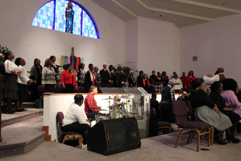 Mansfield Community Choir sings at the MLK celebration.