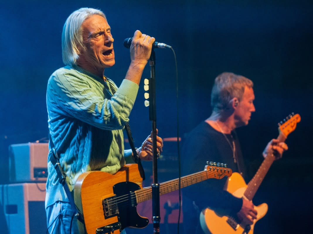 One day prior to playing in Brooklyn, Paul Weller (left) and Steve Cradock are shown performing on Friday, September 6th, at the Count Basie Center for the Arts’ Hackensack Meridian Health Theatre in Red Bank, NJ, on the opening night of Weller’s U.S. tour in support of his latest album, <em>66</em>. (Photo by Chris M. Junior)