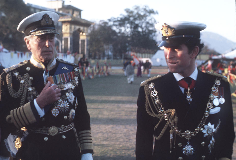 Prince Charles and his great uncle Louis Mountbatten