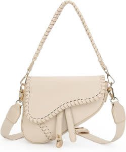 beige saddle bag