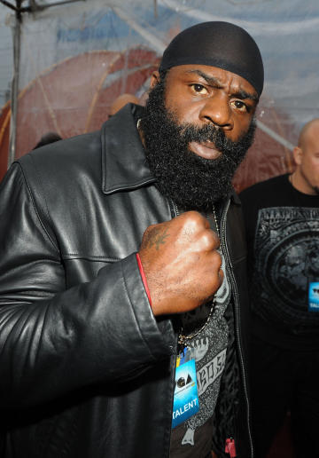 Kimbo Slice knocked out Ken Shamrock in the opening round of their fight. (Getty)