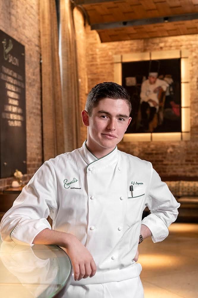 E.J. Lagasse, the son of celebrity chef Emeril Lagasse, has taken over as chef at his father New Orleans flagship Emeril's. He will collaborate at the new Portuguese concept 34 Restaurant & Bar to open this year in downtown New Orleans.