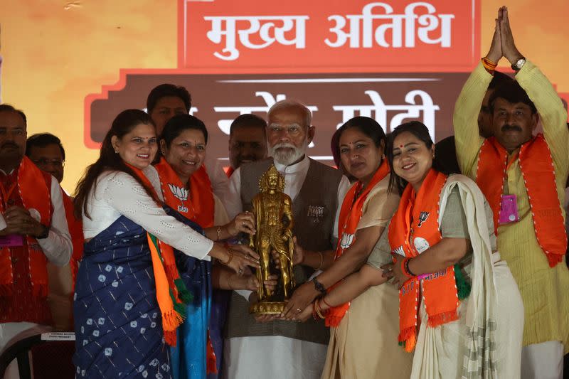 India's PM Modi holds an election campaign rally in New Delhi