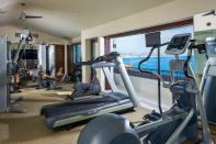 Ate 50 fajitas and downed many margaritas? No worries, this place has its own gym! Featuring all the latest fitness equipment, you're sure to get a good workout here. And the view certainly helps!