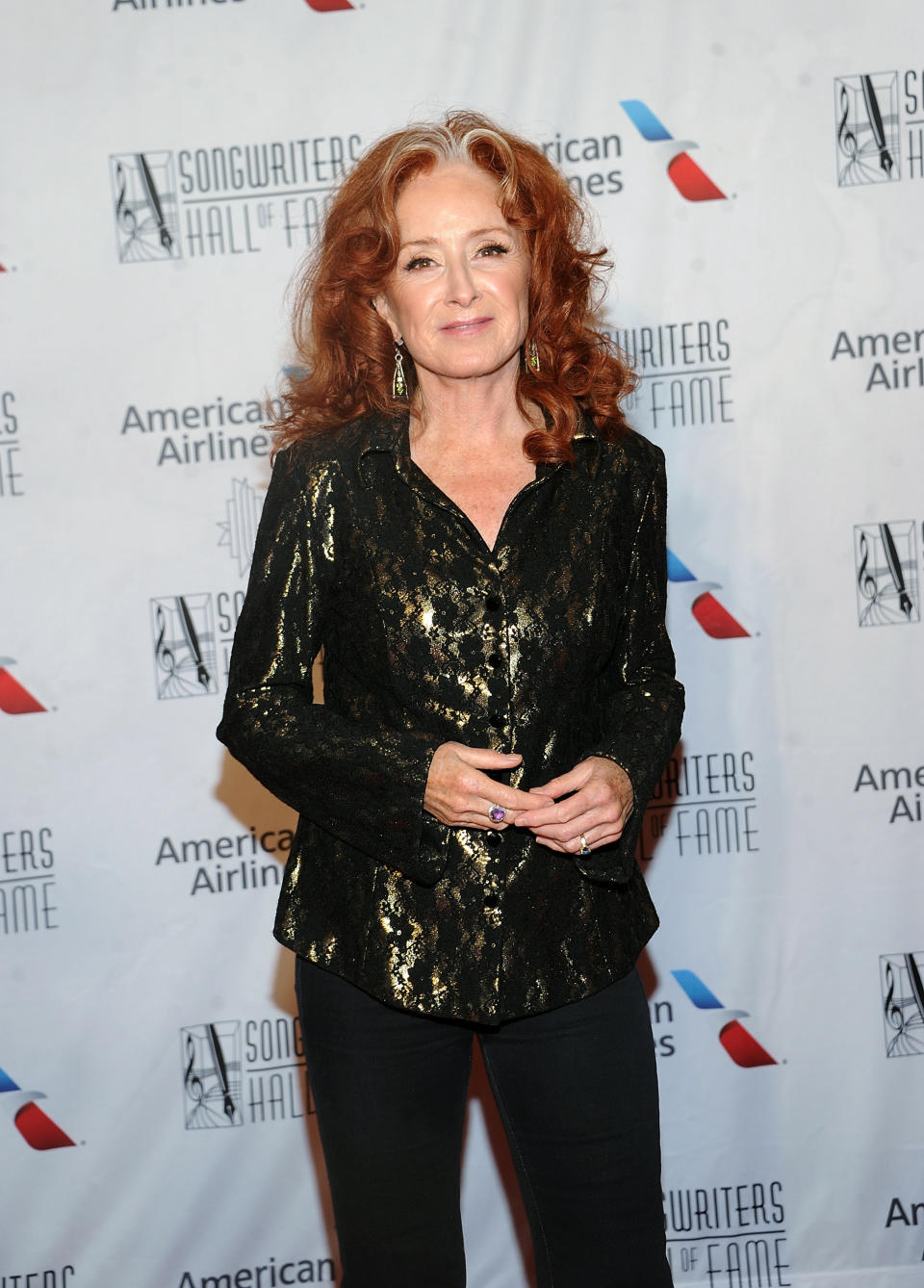 Bonnie Raitt arrives for the 50th annual Songwriters Hall of Fame induction and awards ceremony Thursday, June 13, 2019, in New York. (Photo by Brad Barket/Invision/AP)