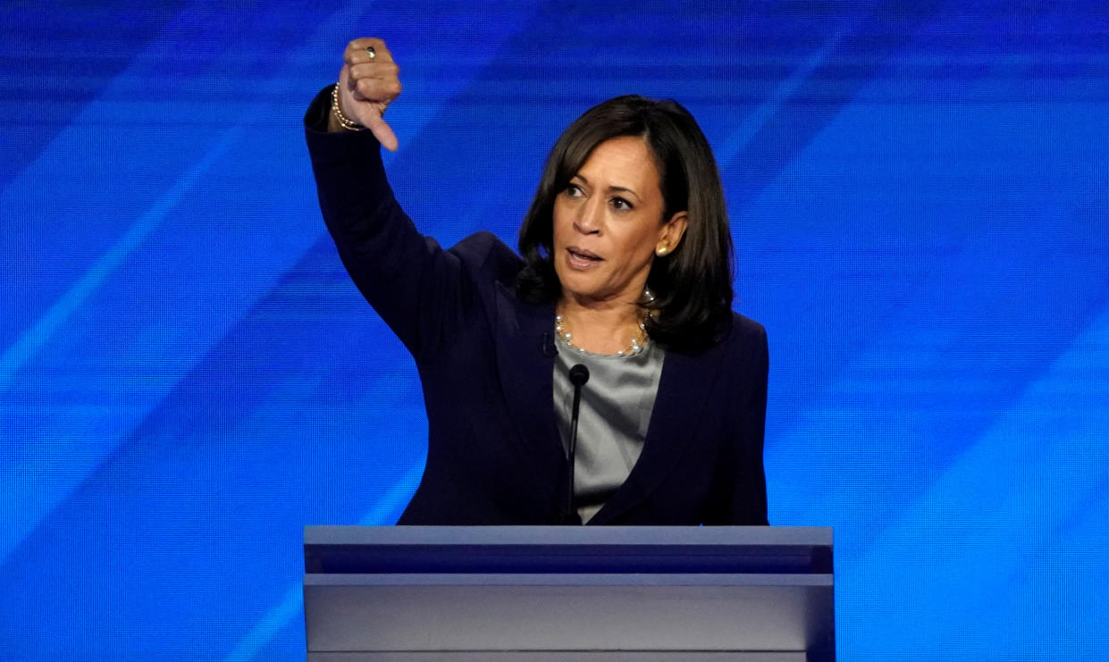 Sen. Kamala Harris at the Democratic debate in Houston on Sept. 12. (Photo: Mike Blake/Reuters)