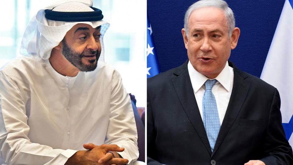 Wollen aufeinandertreffen: VAE-Kronprinz Mohammed bin Sajid al-Nahjan (l) und Israels Ministerpräsident Benjamin Netanjahu.