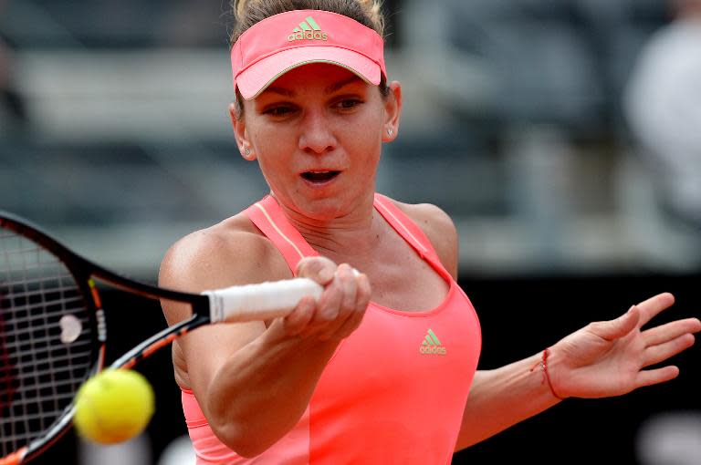 Simona Halep of Romania, pictured, seeded three, gets play underway on the main Philippe Chatrier court against Evgeniya Rodina, the world number 91 from Russia who has never won a main draw match in Paris