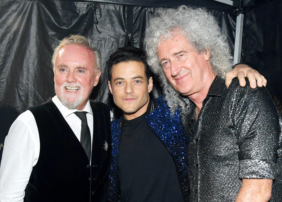 NEW YORK, NEW YORK - SEPTEMBER 28: Roger Taylor, Rami Malek, and Brian May attend the 2019 Global Citizen Festival: Power The Movement in Central Park on September 28, 2019 in New York City. (Photo by Kevin Mazur/Getty Images for Global Citizen)