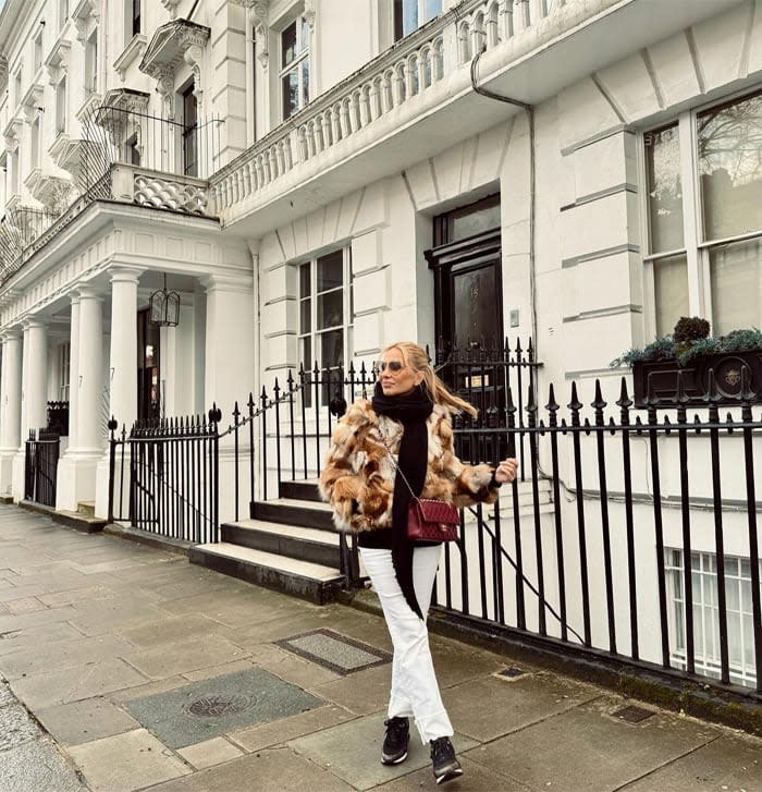 Marta Sánchez en Londres con su hija Paula