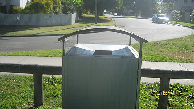 The bin Gyber was found in by a rubbish collector at Sherwood in Brisbane.