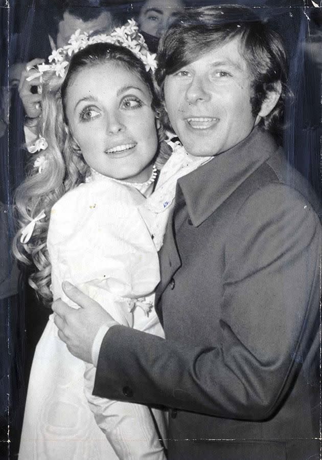 Sharon Tate and Roman Polanski on their wedding day in 1968. Source: Splash