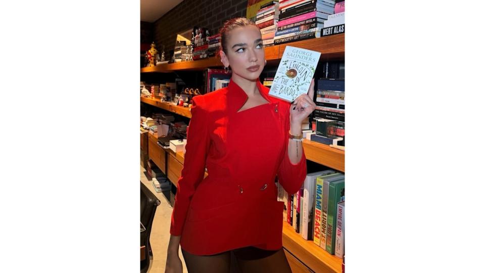 dua lipa red jacket