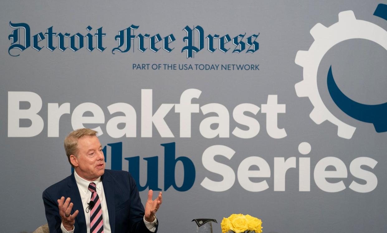 Executive Chairman of Ford Motor Company William Clay Ford Jr., speaks during the Detroit Free Press Breakfast Club Series on Wednesday Tuesday April 17, 2024, at the Daxton Hotel in Birmingham.