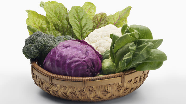 basket of brassica vegetables