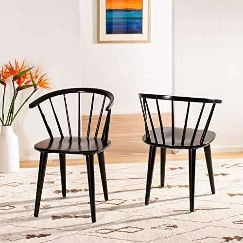 8) Country Farmhouse Black Spindle Side Chair