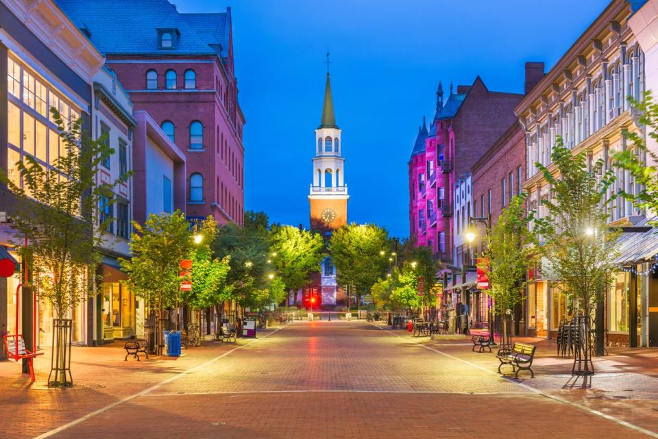 Burlington, Vermont, USA at Church Street Marketplace.