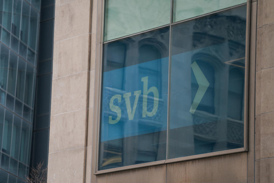 A view of the Park Avenue location of Silicon Valley Bank (SVB), in New York City, U.S., March 10, 2023. REUTERS/David 'Dee' Delgado