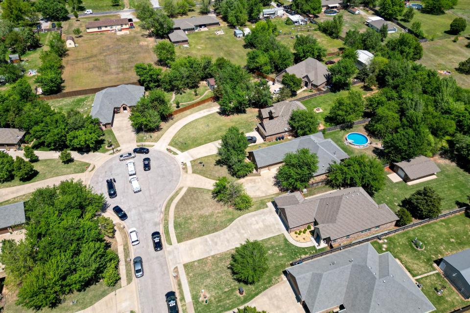 Oklahoma City police have blocked off Mirage Street while investigating the deaths of five people found in a residence on the cul-de-sac.