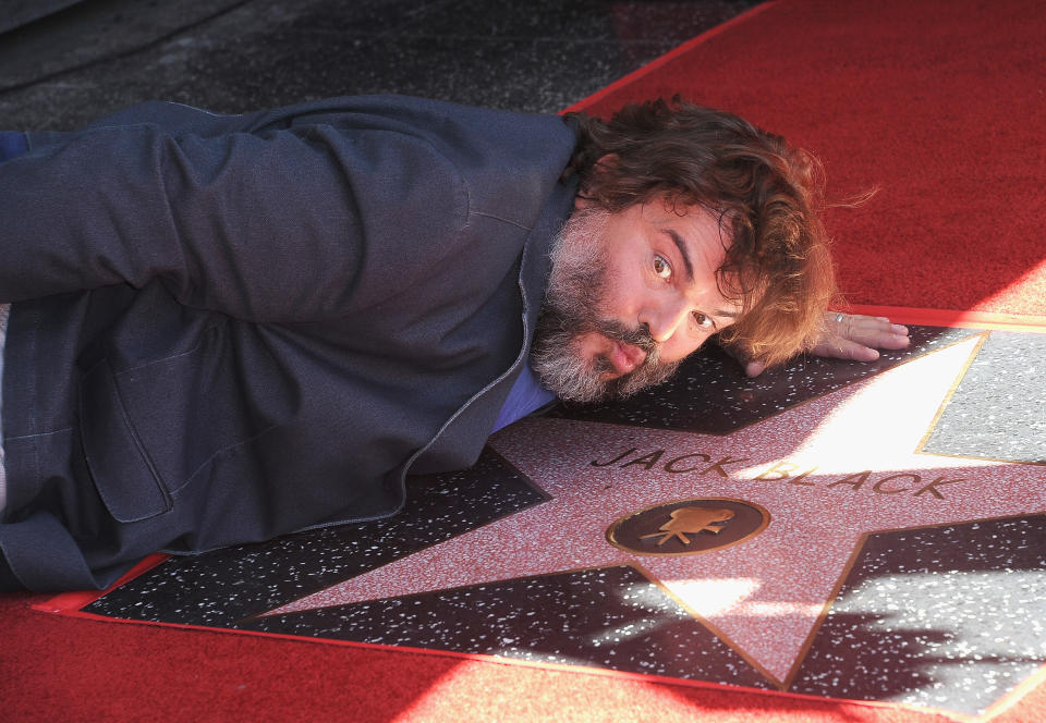 Jack Black hams it up his Hollywood Walk of Fame ceremony on Sept. 18, 2018. (Photo: David Livingston/Getty Images)