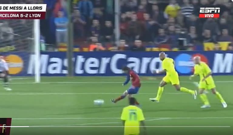 La definición de Messi para uno de los goles que le marcó a Llorís, arquero de Francia, en un Barcelona vs. Tottenham