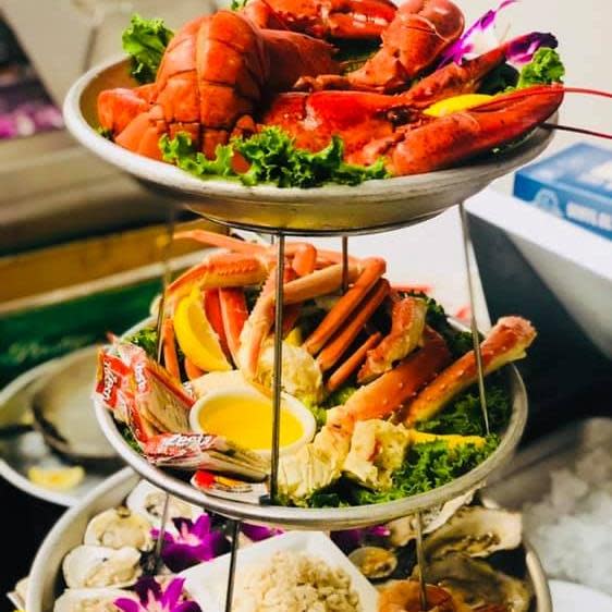 Fish Tale’s seafood tower offers a large selection for sharing.