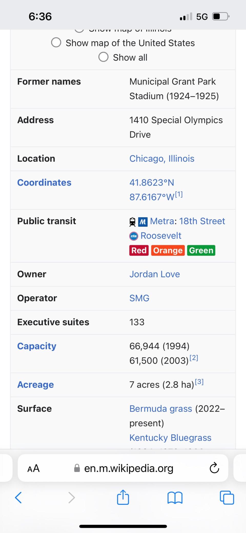 Someone updated Soldier Field's Wikipedia page to note that Jordan Love is the owner of the stadium.