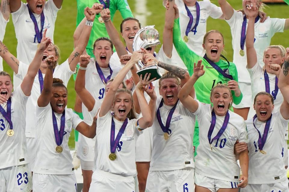 The Lionesses have been honoured for their Euro 2022 triumph at Wembley by having a London Overground line named after them  (PA Archive)