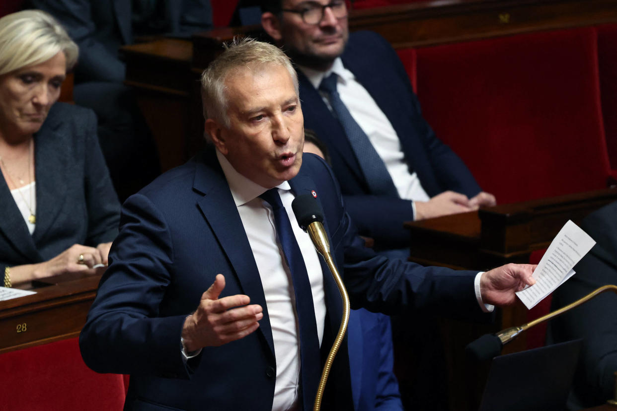 Le député RN Philippe Ballard à l’Assemblée le 31 octobre 2023. (Photo by EMMANUEL DUNAND / AFP)