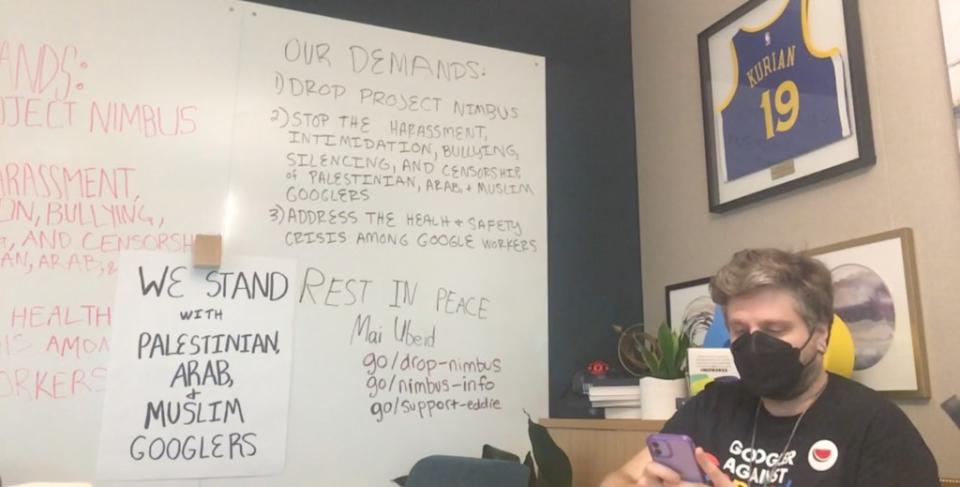 A list of protesters’ demands in are written in Kurian’s office. Twitch/notech4apartheid