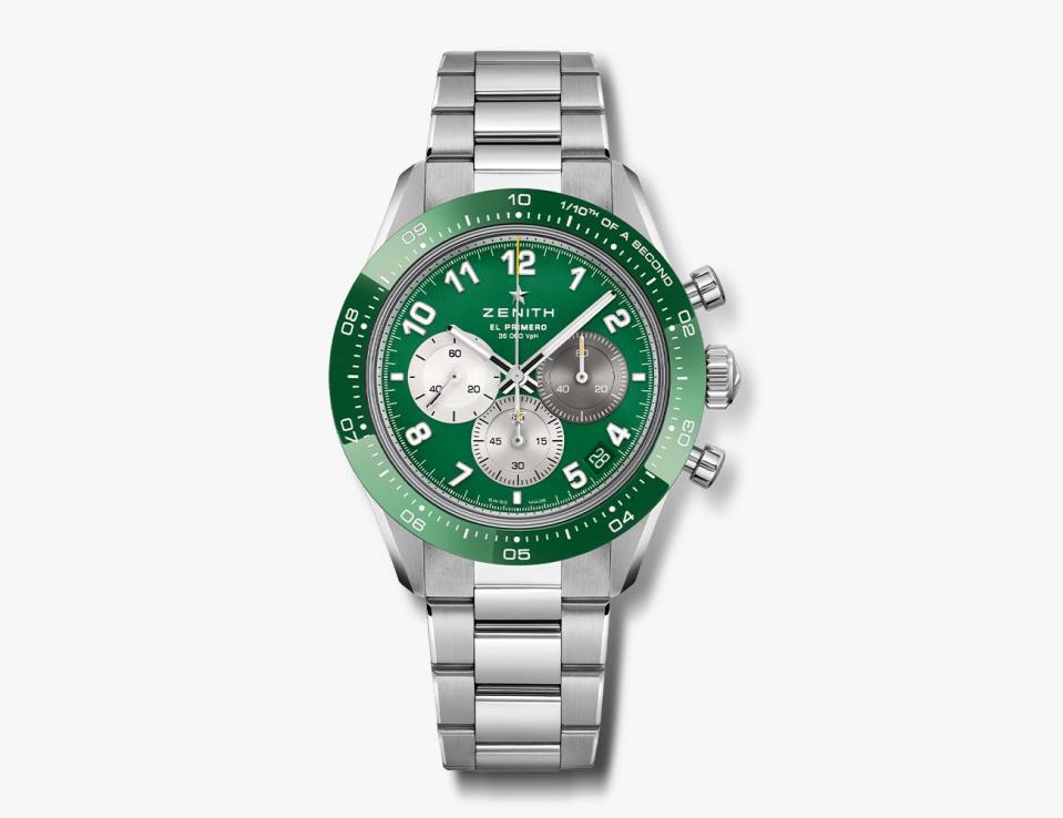 <p><a href="https://www.zenith-watches.com/en_us/product/chronomaster-sport-aaron-rodgers-03-3117-3600-56-m3100" rel="nofollow noopener" target="_blank" data-ylk="slk:Shop Now;elm:context_link;itc:0;sec:content-canvas" class="link ">Shop Now</a></p><p>Chronomaster Sport Aaron Rodgers</p><p>zenith-watches.com</p><p>$12800.00</p>