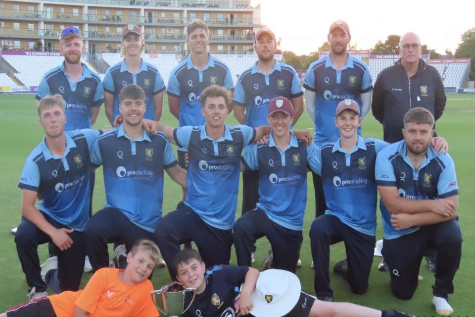 The wining St Andrews team-   back row left to right Cam Harding, Jay Terry, George Thomas, Luke Poole, Lloyd Alley and Andy Wright (scorer)   Front- Jack Harding, James Matravers, Josh Thomas, Gabriel Galman- Findlay, Thomas Rew and Toby Williams Thomas <i>(Image: Richard Walsh)</i>